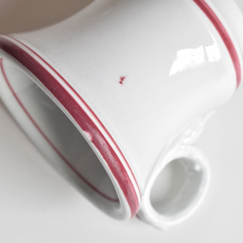 Antique Cup & Saucer Sarreguemines Brûlot Red B