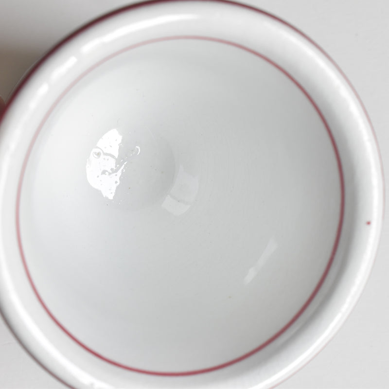 Antique Cup & Saucer Sarreguemines Brûlot Red B
