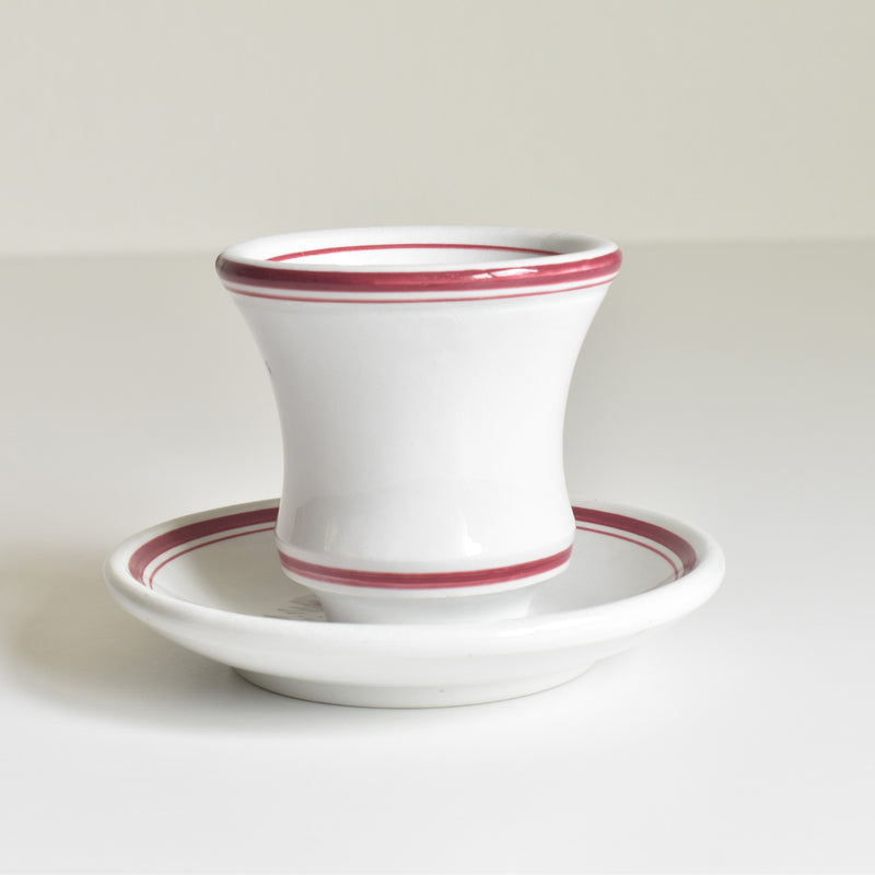 Antique Cup & Saucer Sarreguemines Brûlot Red B