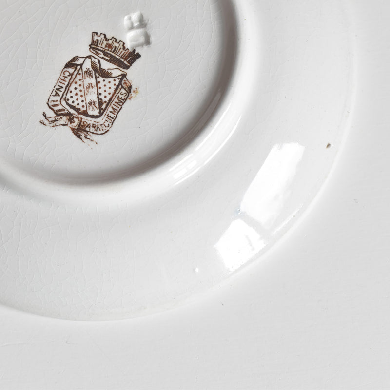 Antique Cup & Saucer, Sarreguemines Brûlot Red C