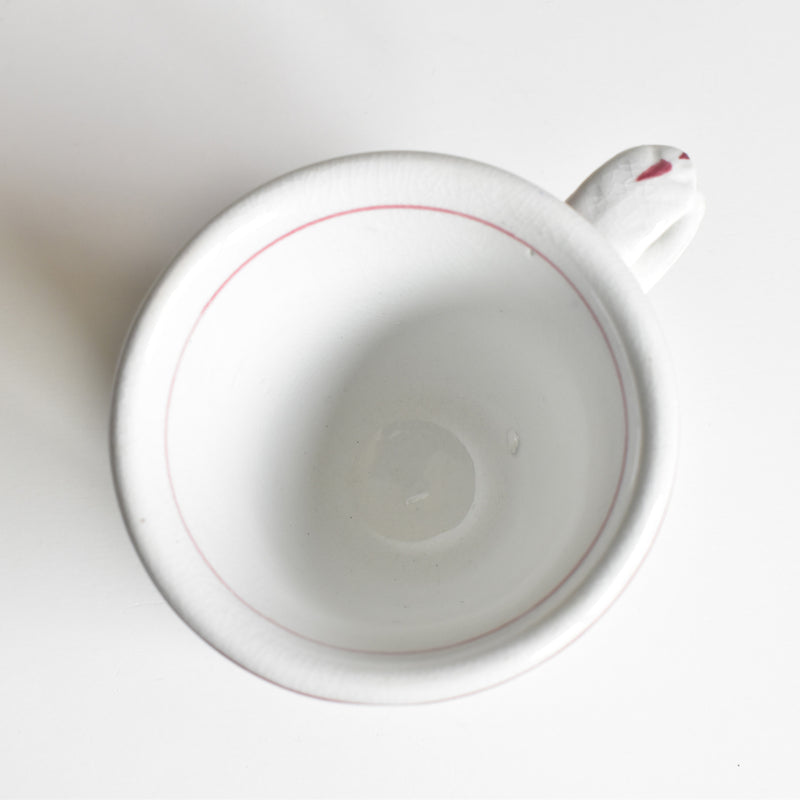 Antique Cup & Saucer, Sarreguemines Brûlot Red C