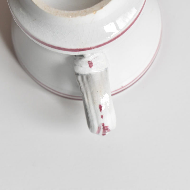 Antique Cup & Saucer, Sarreguemines Brûlot Red C
