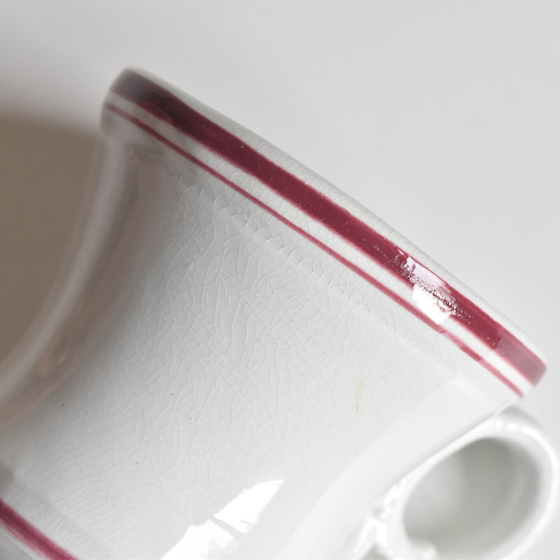 Antique Cup & Saucer, Sarreguemines Brûlot Red C