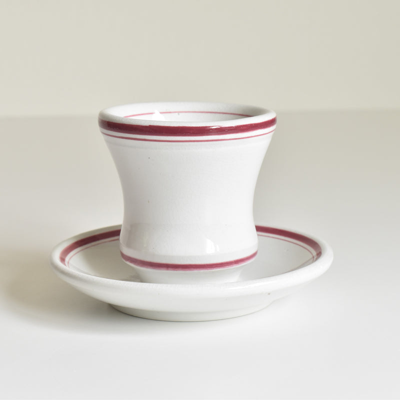Antique Cup & Saucer, Sarreguemines Brûlot Red C