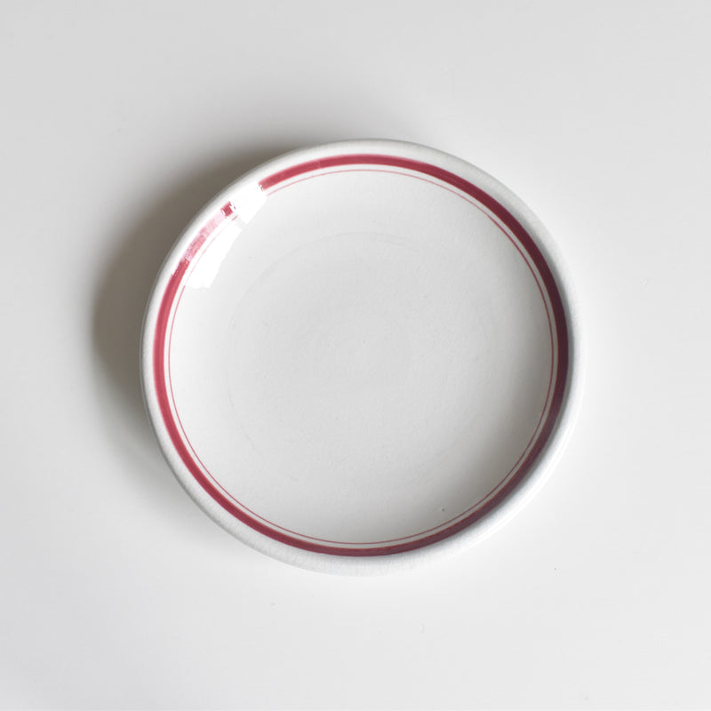 Antique Cup & Saucer, Sarreguemines Brûlot Red C