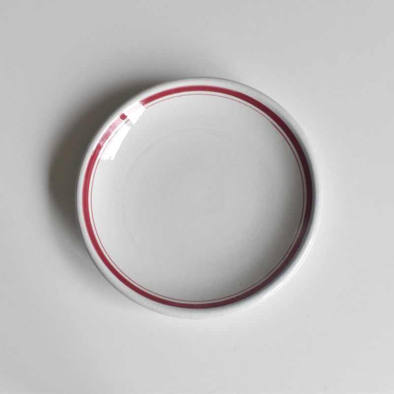 Antique Cup & Saucer, Sarreguemines Brûlot Red C
