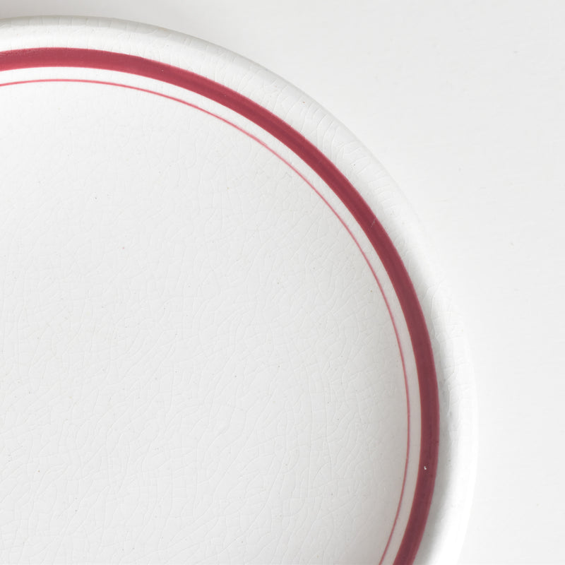 Antique Cup & Saucer, Sarreguemines Brûlot, Red D