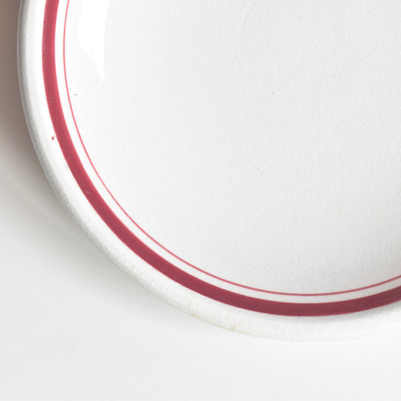 Antique Cup & Saucer, Sarreguemines Brûlot, Red D