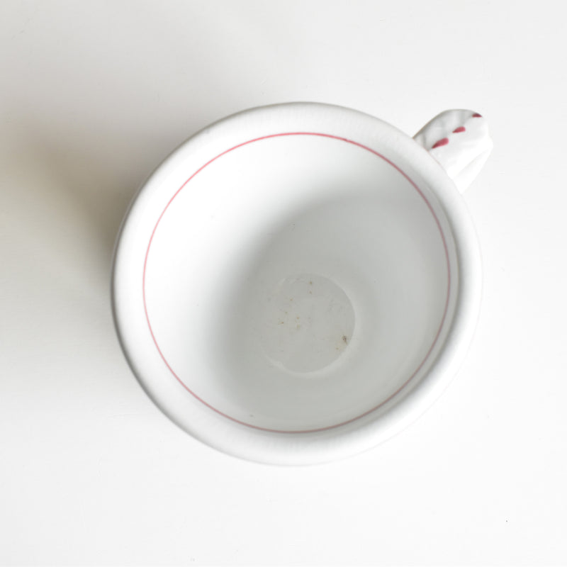 Antique Cup & Saucer, Sarreguemines Brûlot, Red D