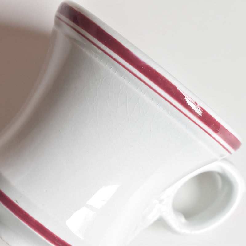 Antique Cup & Saucer, Sarreguemines Brûlot, Red D