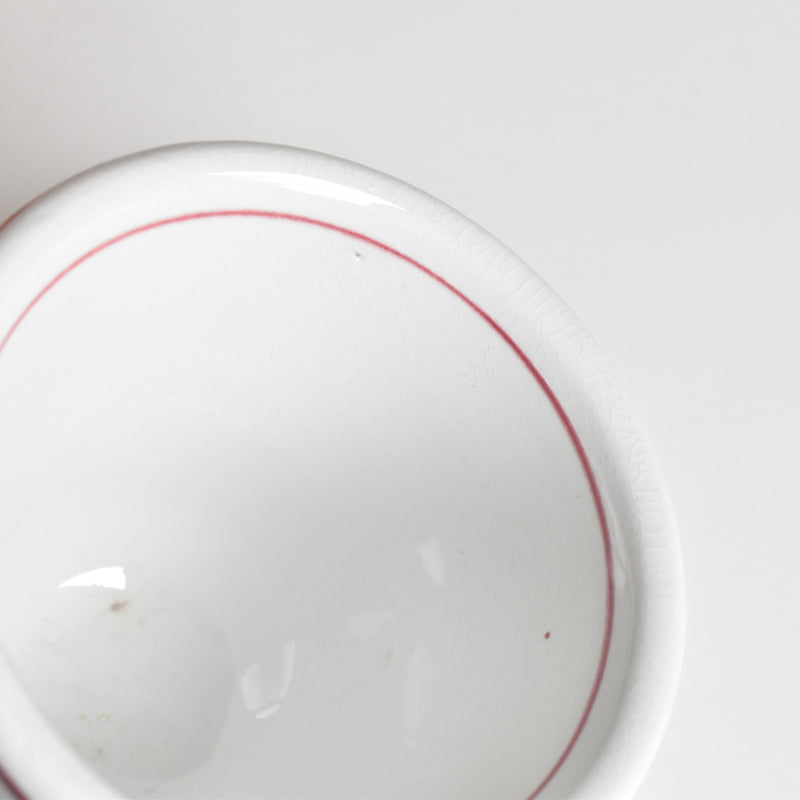 Antique Cup & Saucer, Sarreguemines Brûlot, Red D