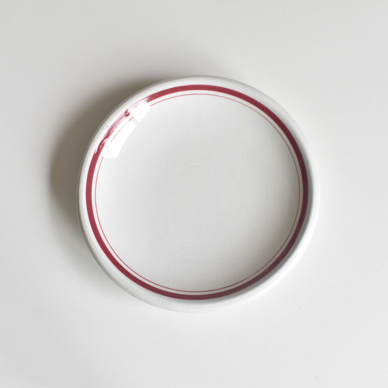Antique Cup & Saucer, Sarreguemines Brûlot, Red D
