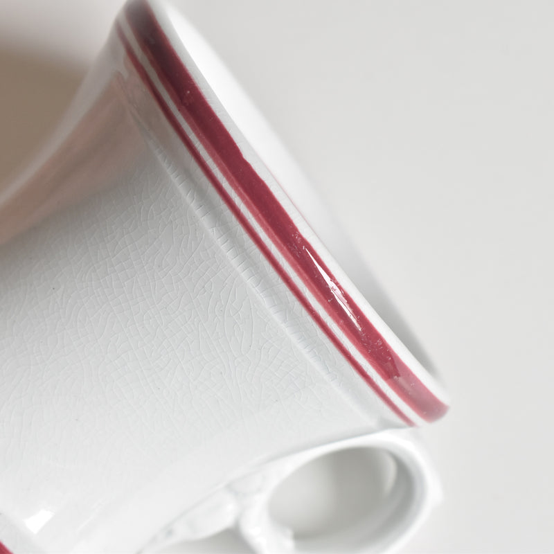 Antique Cup & Saucer Sarreguemines Brûlot Red E