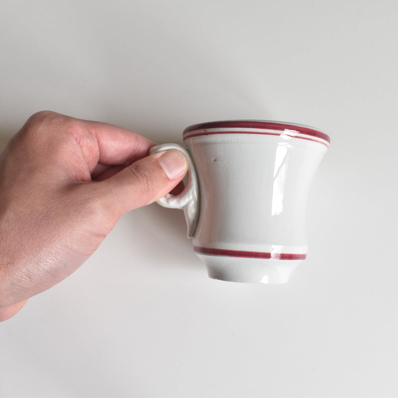 Antique Cup & Saucer Sarreguemines Brûlot Red E