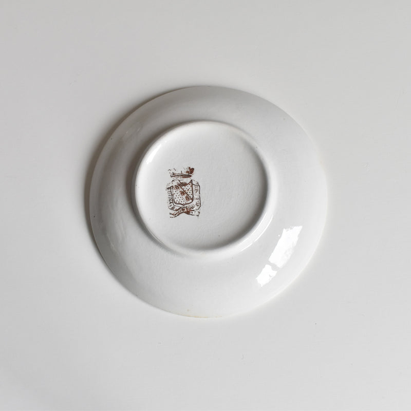 Antique Cup & Saucer Sarreguemines Brûlot Red E