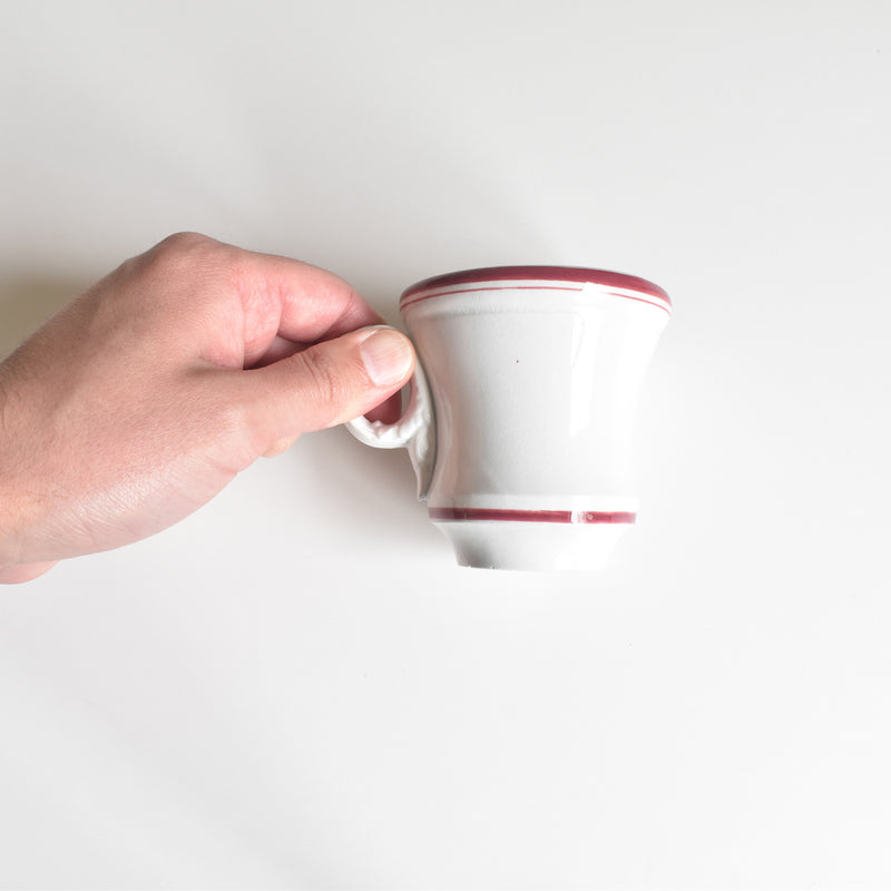 Antique cup & saucer, Sarreguemines Brûlot Red F