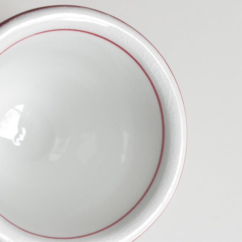 Antique cup & saucer, Sarreguemines Brûlot Red F