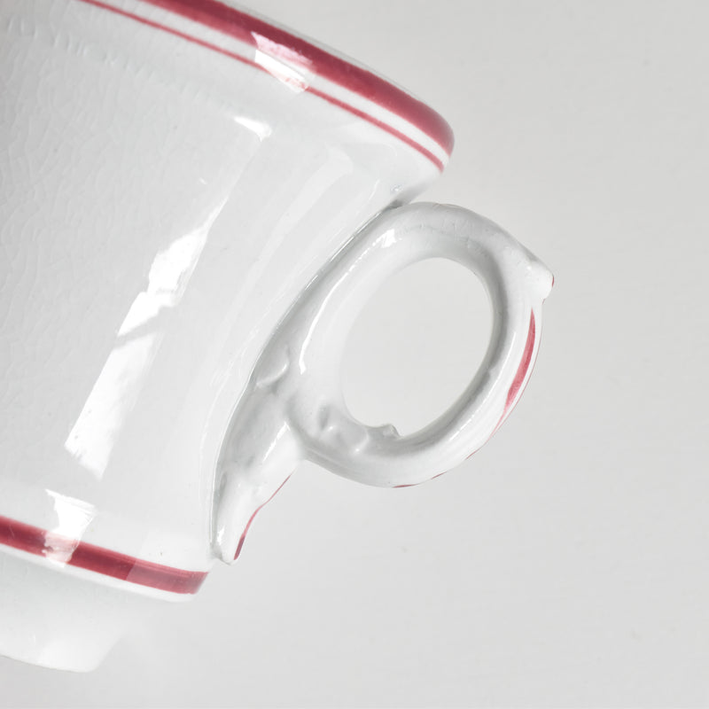Antique cup & saucer, Sarreguemines Brûlot Red F