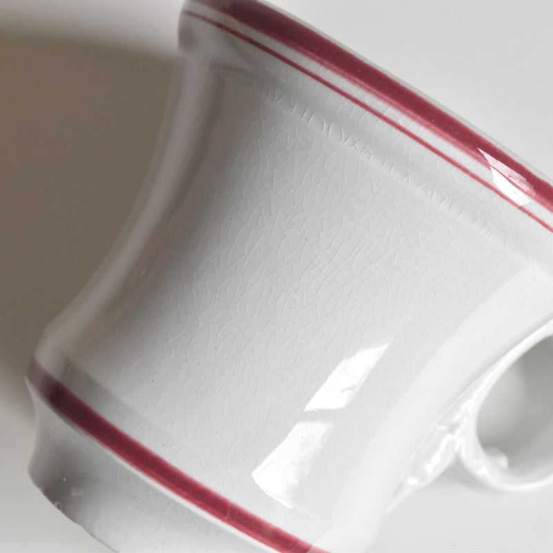 Antique cup & saucer, Sarreguemines Brûlot Red F