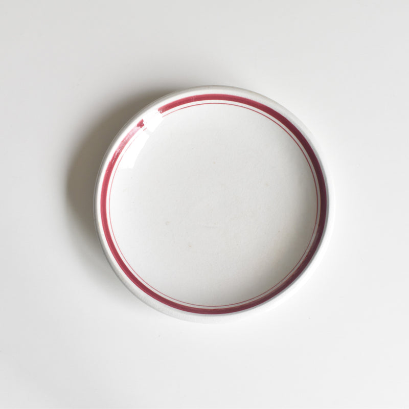 Antique cup & saucer, Sarreguemines Brûlot Red F