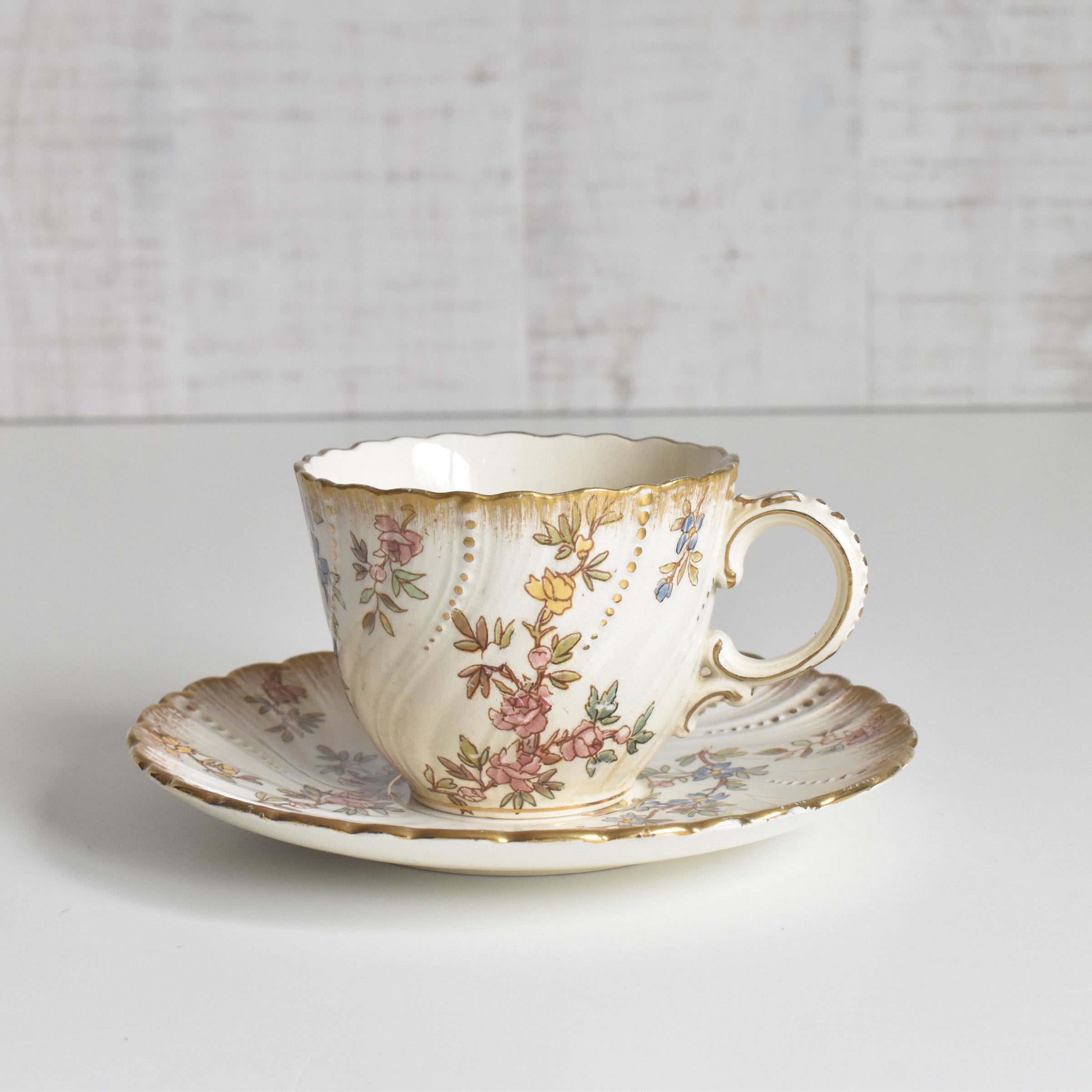 アンティークコーヒーカップ＆ソーサー U&Cサルグミンヌ Louis XV