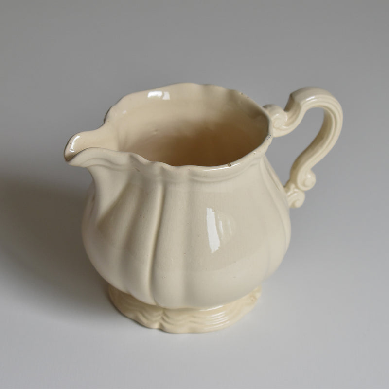 Vintage Creamer Digoin & Sarreguemines Ivoire Floral Rim