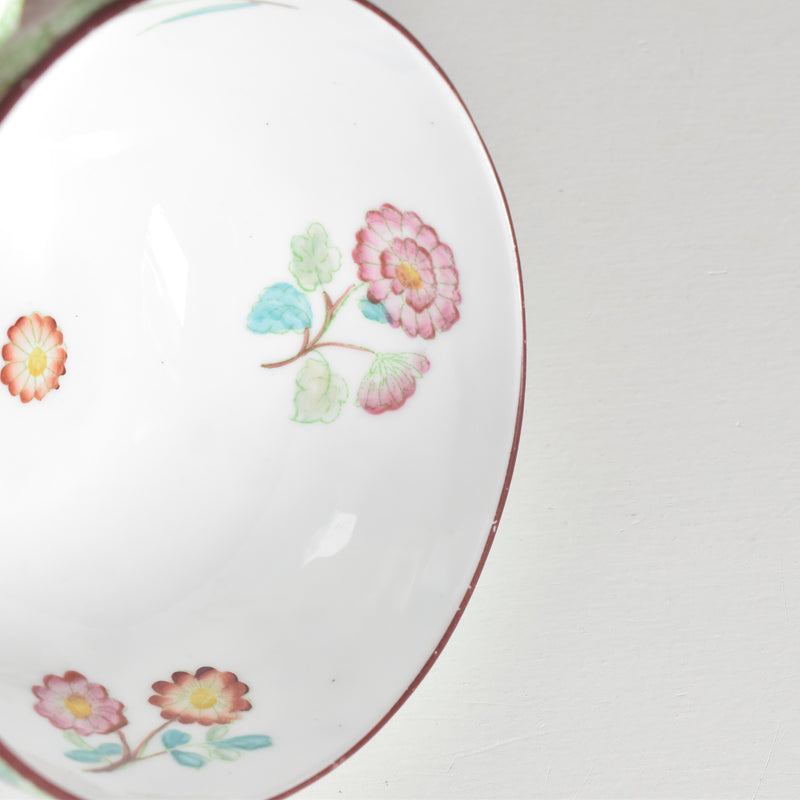 Antique Cup & Saucer Sarreguemines Green 777