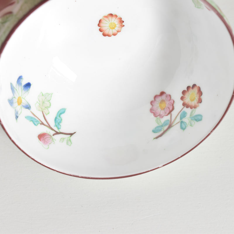 Antique Cup & Saucer Sarreguemines Green 777