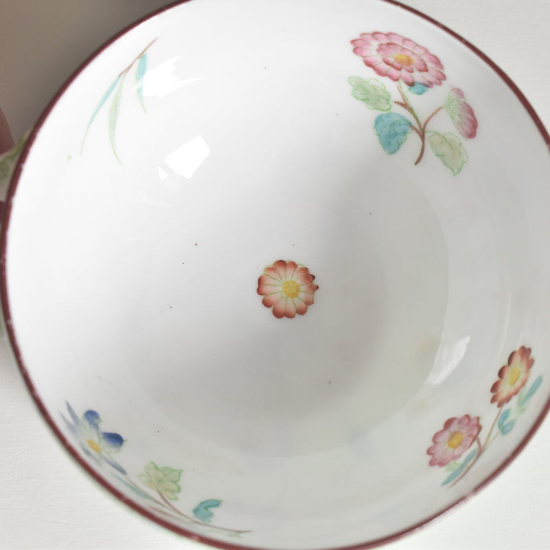 Antique Cup & Saucer Sarreguemines Green 777