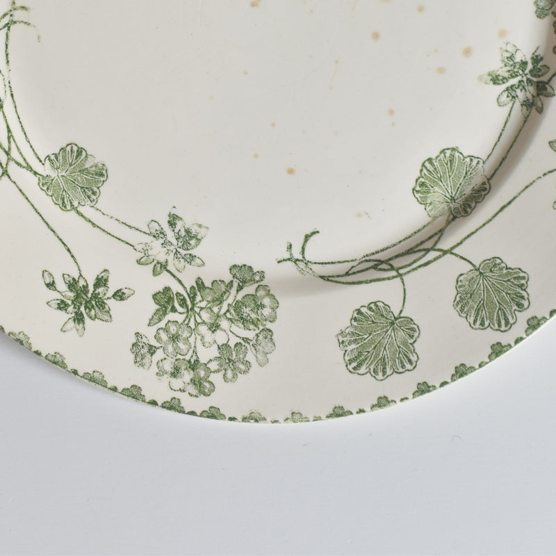 Antique Plate, U&C Sarreguemines, Géranium A