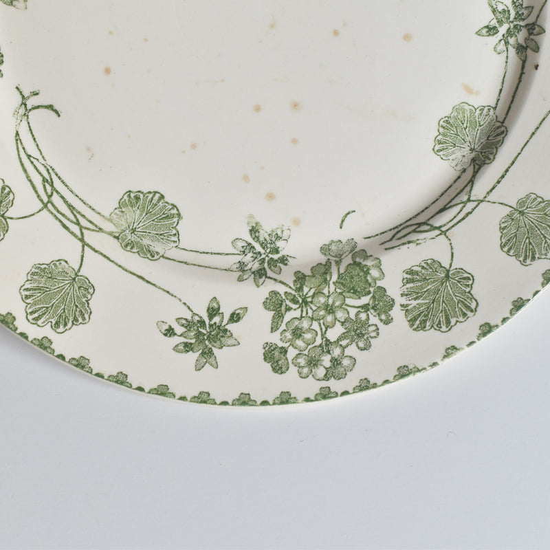 Antique Plate, U&C Sarreguemines, Géranium A