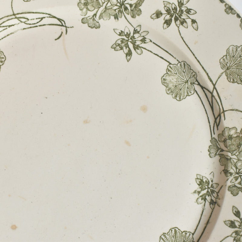 Antique Plate U&C Sarreguemines Géranium (Geranium) B