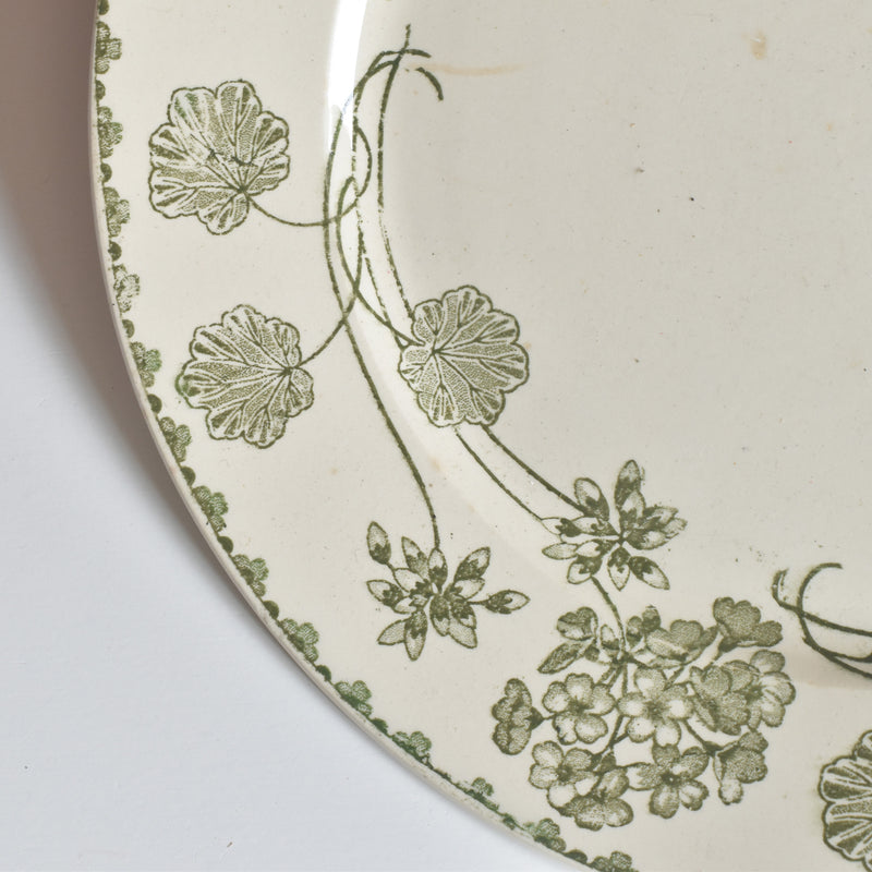 Antique Plate U&C Sarreguemines Géranium (Geranium) B