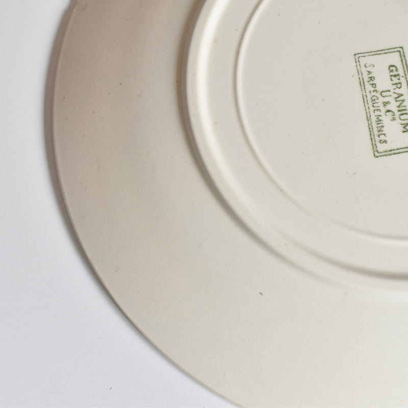 Antique Plate U&C Sarreguemines Géranium (Geranium) B