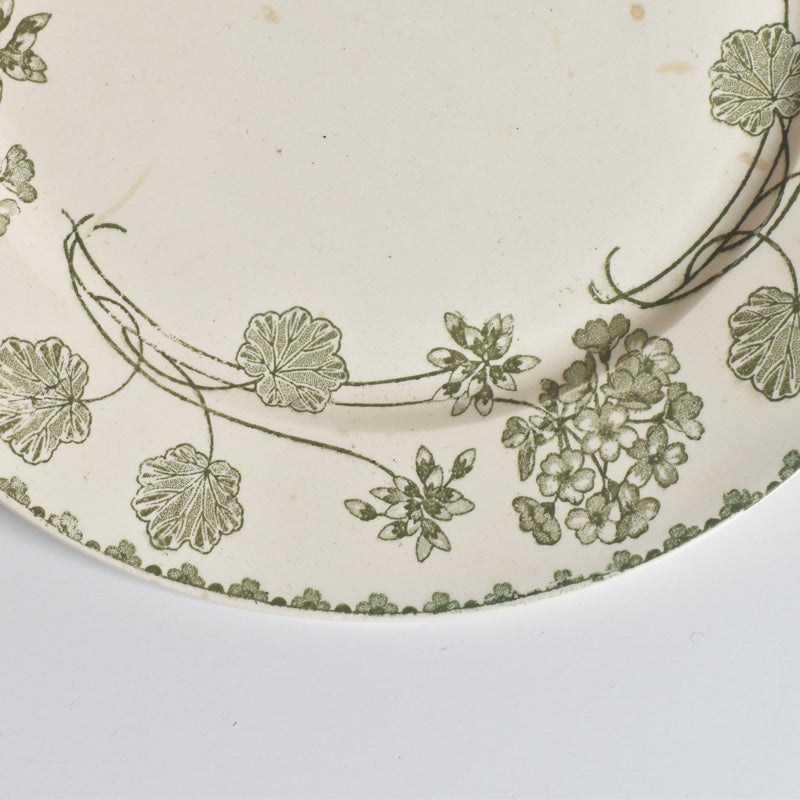 Antique Plate U&C Sarreguemines Géranium (Geranium) B