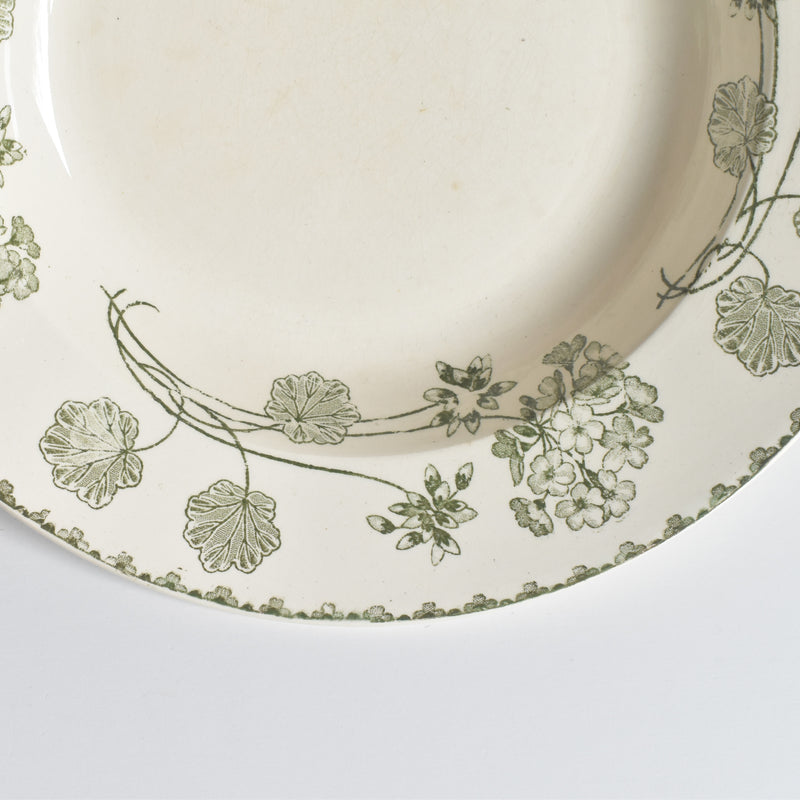Antique Deep Plate - U&C Sarreguemines Géranium (Geranium) A