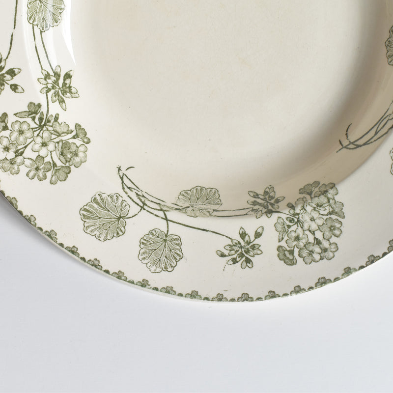 Antique Deep Plate - U&C Sarreguemines Géranium (Geranium) A