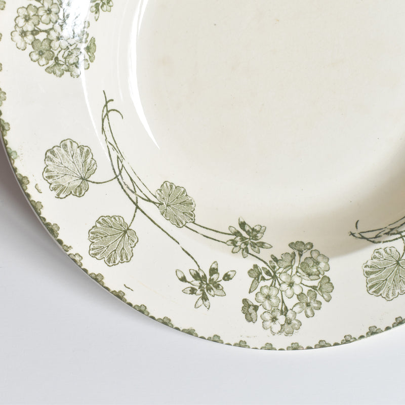 Antique Deep Plate - U&C Sarreguemines Géranium (Geranium) A
