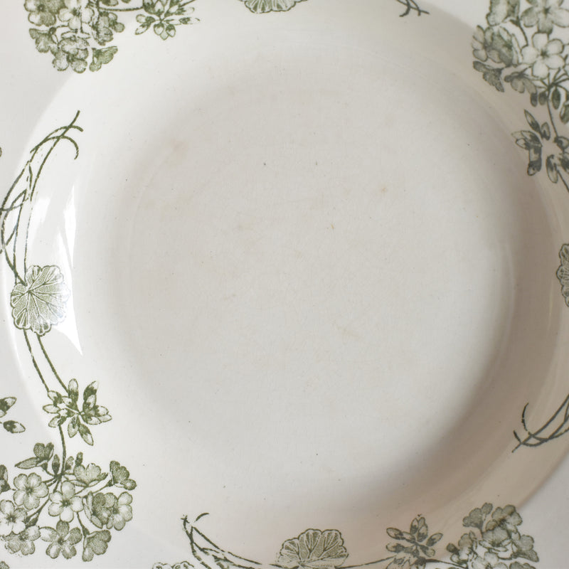 Antique Deep Plate - U&C Sarreguemines Géranium (Geranium) A