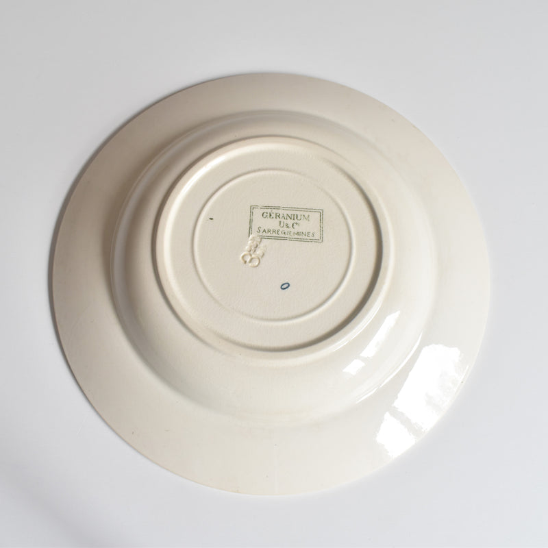 Antique Deep Plate - U&C Sarreguemines Géranium (Geranium) A