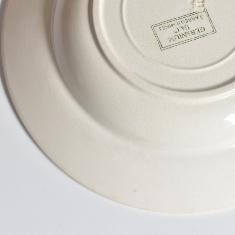 Antique Deep Plate - U&C Sarreguemines Géranium (Geranium) A