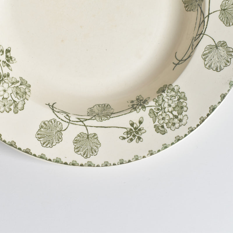 Antique Deep Plate - U&C Sarreguemines Géranium (Geranium) A