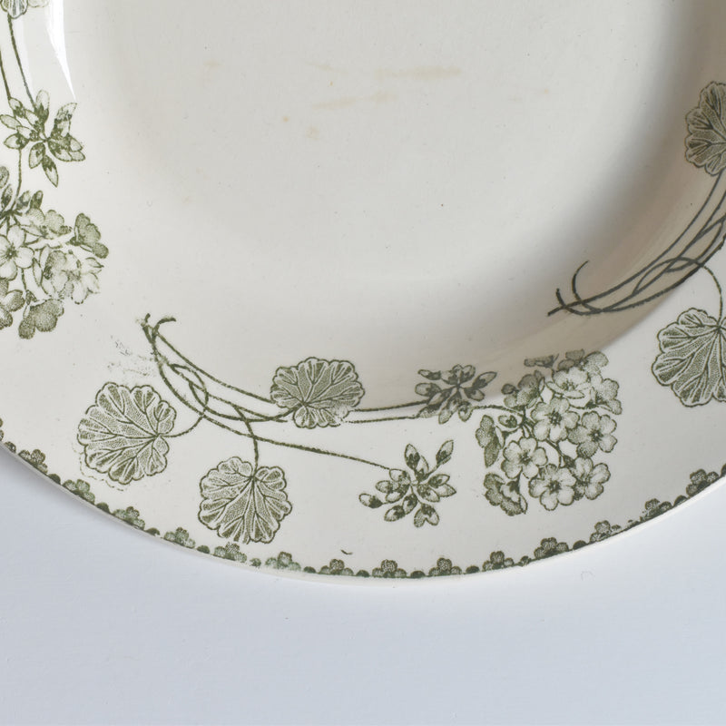 Antique Deep Plate U&C Sarreguemines Géranium (Geranium) B