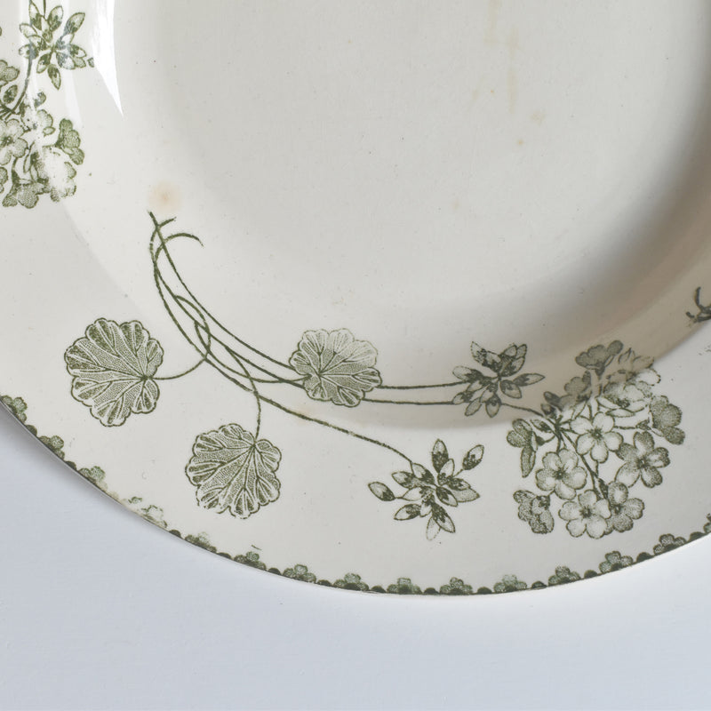 Antique Deep Plate U&C Sarreguemines Géranium (Geranium) B