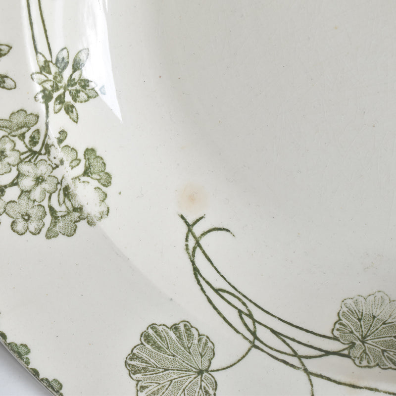 Antique Deep Plate U&C Sarreguemines Géranium (Geranium) B