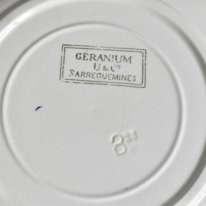 アンティーク深皿 U&C サルグミンヌ Géranium（ゼラニウム）B