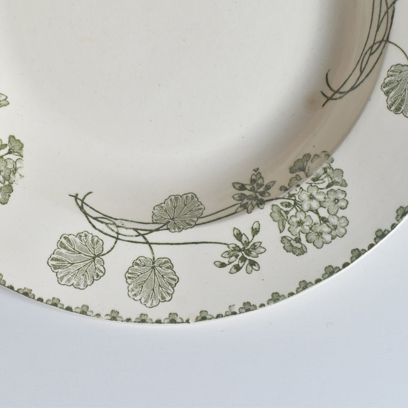 Antique Deep Plate U&C Sarreguemines Géranium (Geranium) B