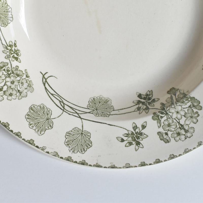 Antique Deep Plate U&C Sarreguemines Géranium (Geranium) B