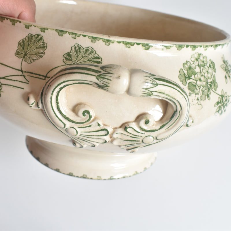 Antique Soup Tureen - U&C Sarreguemines Géranium