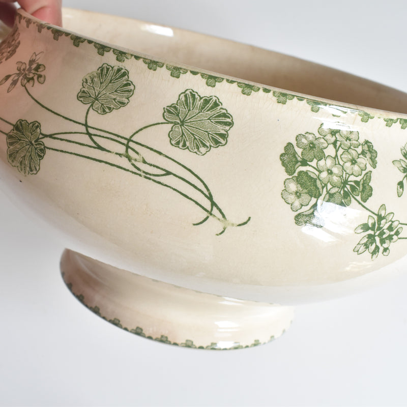 Antique Soup Tureen - U&C Sarreguemines Géranium